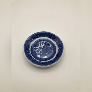 Blue Willow Plate, Salt Dish/Butter Pat, 3-1/2”, Unmarked Transferware.
